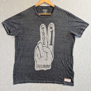 True Religion #1 Graphic T-Shirt Women's Large Gray